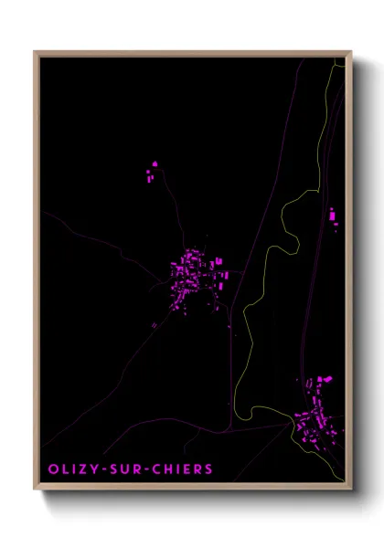 Une affiche de carte sur Olizy-sur-Chiers