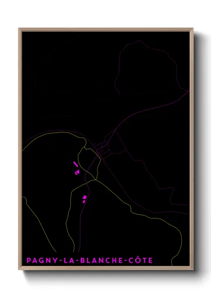 Une affiche de carte sur Pagny-la-Blanche-Côte