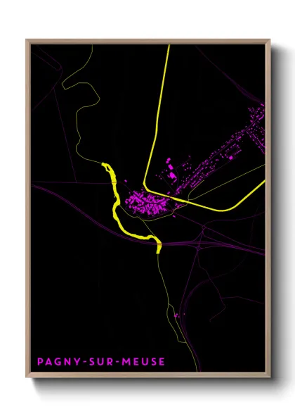 Une affiche de carte sur Pagny-sur-Meuse