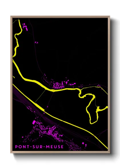 Une affiche de carte sur Pont-sur-Meuse