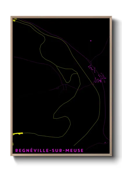 Une affiche de carte sur Regnéville-sur-Meuse