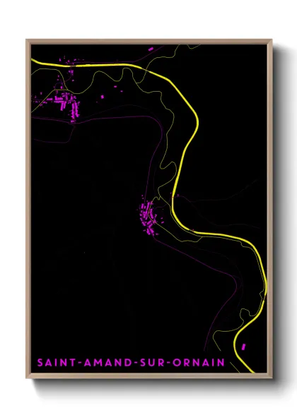 Une affiche de carte sur Saint-Amand-sur-Ornain