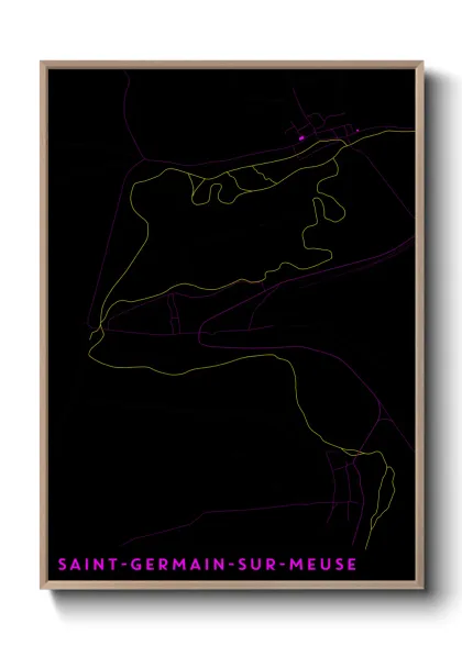 Une affiche de carte sur Saint-Germain-sur-Meuse