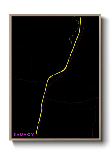 Une affiche de carte sur Sauvoy