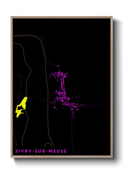 Une affiche de carte sur Sivry-sur-Meuse