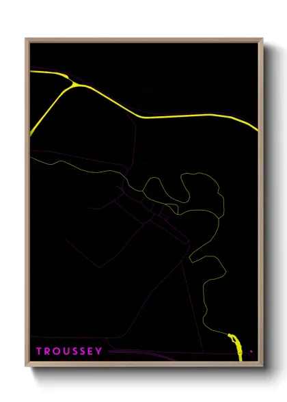 Une affiche de carte sur Troussey