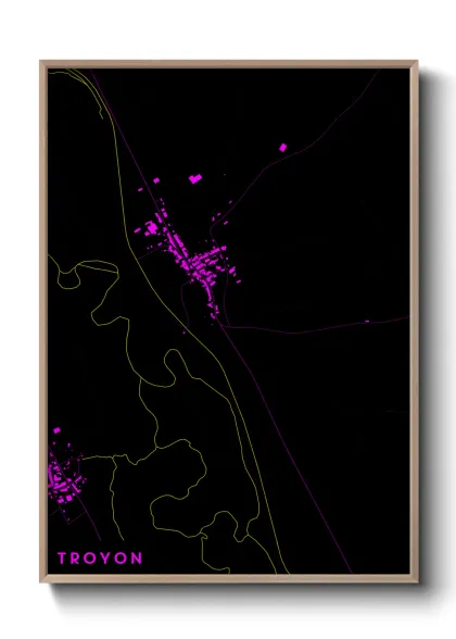Une affiche de carte sur Troyon