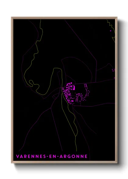 Une affiche de carte sur Varennes-en-Argonne