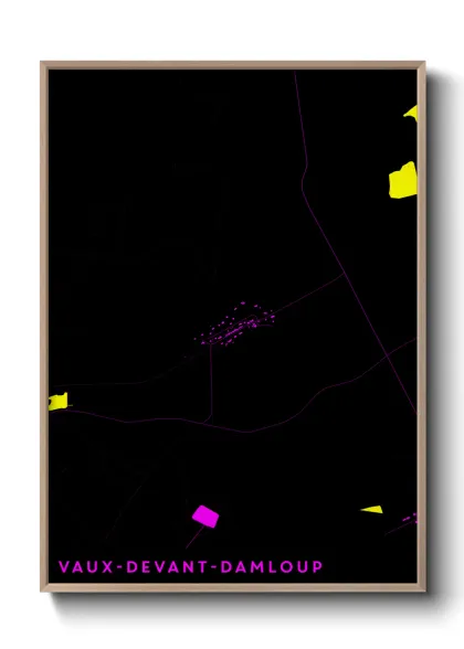 Une affiche de carte sur Vaux-devant-Damloup