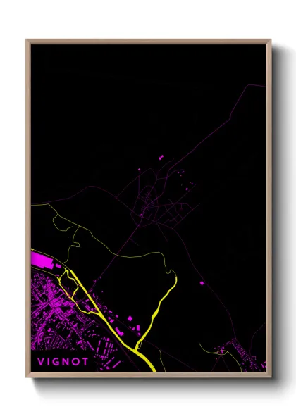 Une affiche de carte sur Vignot