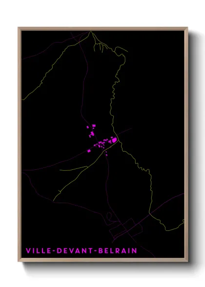 Une affiche de carte sur Ville-devant-Belrain