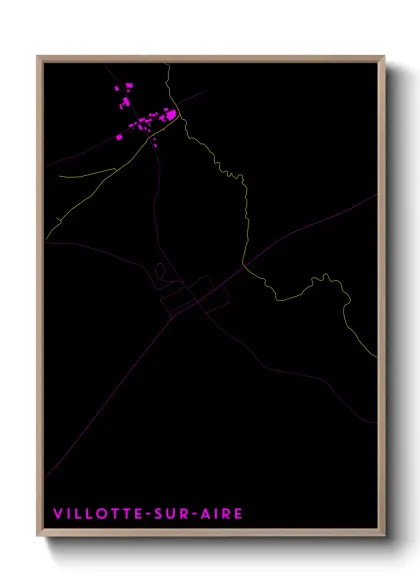 Une affiche de carte sur Villotte-sur-Aire