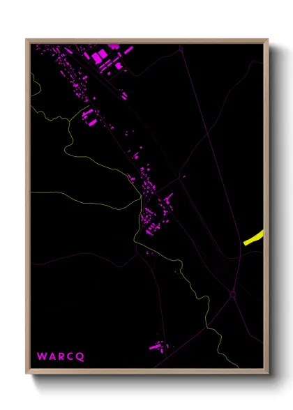 Une affiche de carte sur Warcq