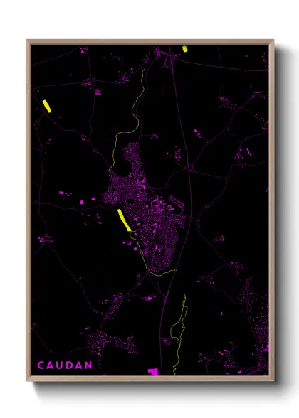 Une affiche de carte sur Caudan