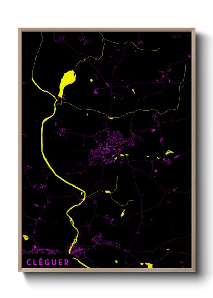 Une affiche de carte sur Cléguer