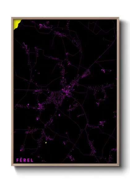 Une affiche de carte sur Férel