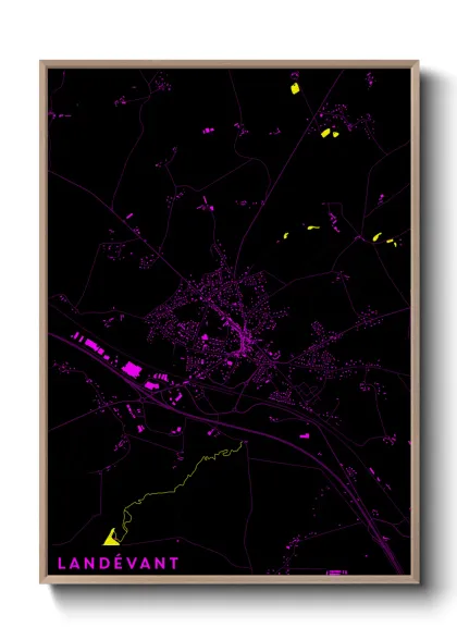 Une affiche de carte sur Landévant