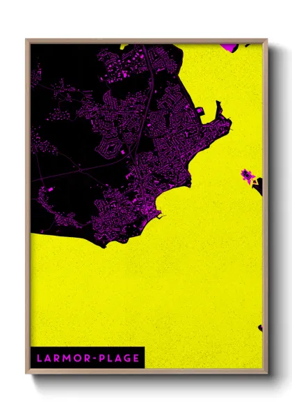 Une affiche de carte sur Larmor-Plage