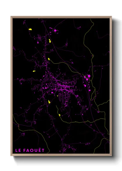 Une affiche de carte sur Le Faouët