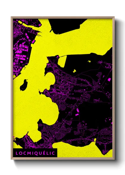 Une affiche de carte sur Locmiquélic