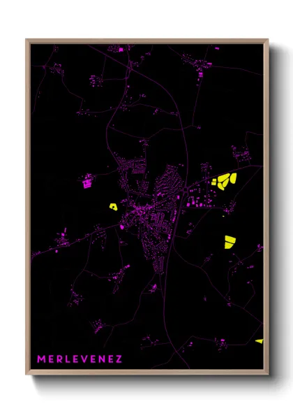 Une affiche de carte sur Merlevenez