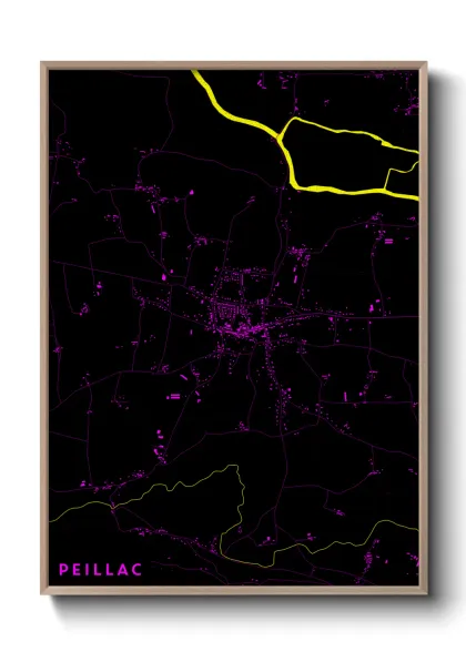 Une affiche de carte sur Peillac