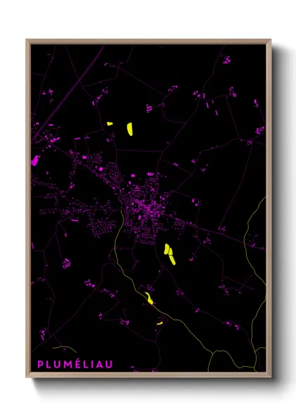 Une affiche de carte sur Pluméliau