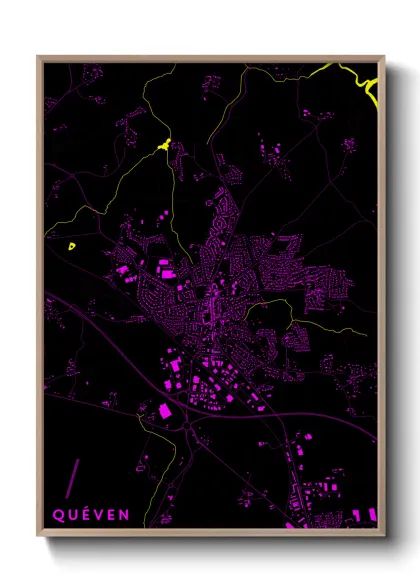 Une affiche de carte sur Quéven