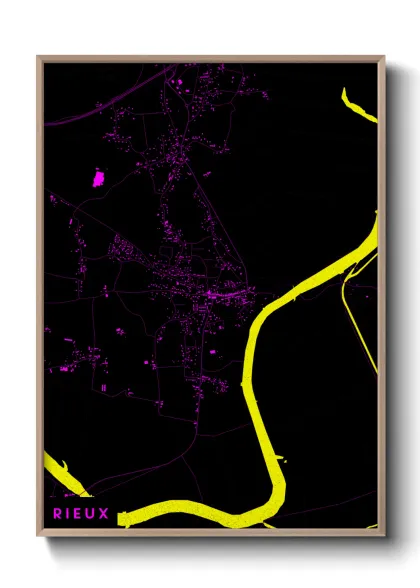 Une affiche de carte sur Rieux