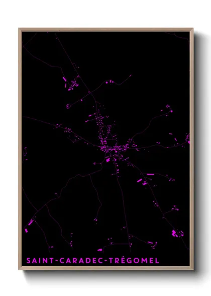 Une affiche de carte sur Saint-Caradec-Trégomel