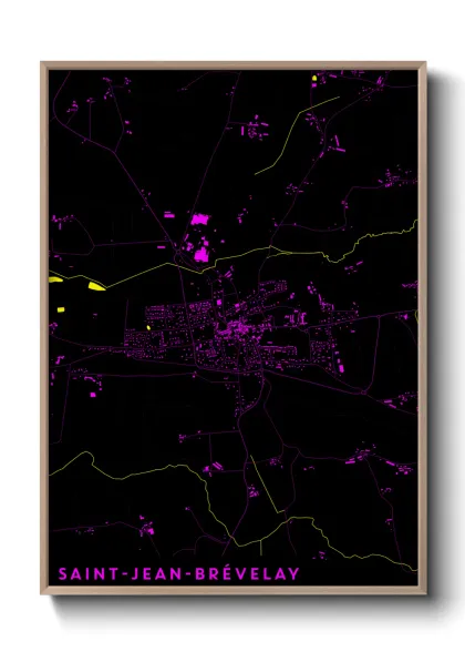 Une affiche de carte sur Saint-Jean-Brévelay
