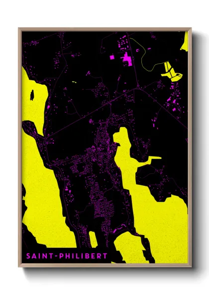 Une affiche de carte sur Saint-Philibert