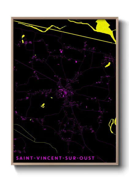 Une affiche de carte sur Saint-Vincent-sur-Oust