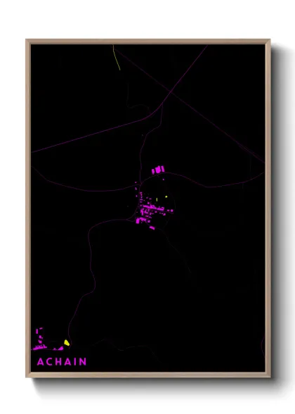 Une affiche de carte sur Achain