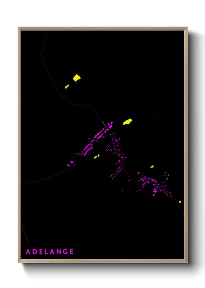 Une affiche de carte sur Adelange