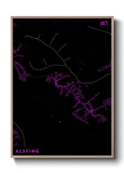 Une affiche de carte sur Alsting