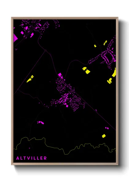 Une affiche de carte sur Altviller