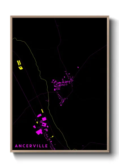 Une affiche de carte sur Ancerville