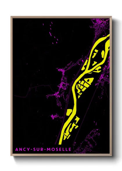 Une affiche de carte sur Ancy-sur-Moselle