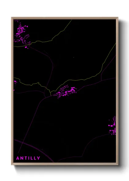 Une affiche de carte sur Antilly