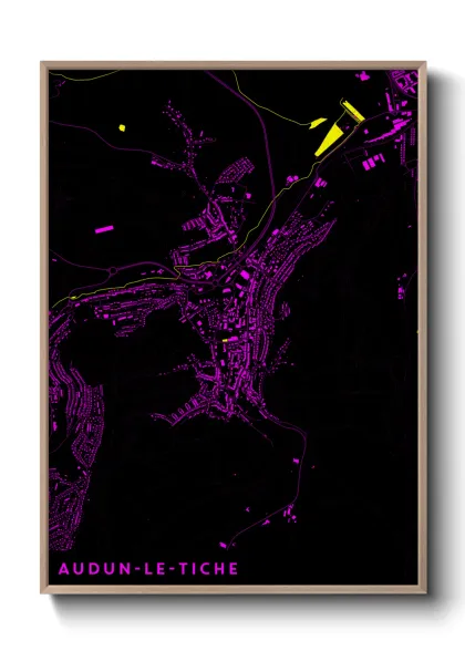 Une affiche de carte sur Audun-le-Tiche