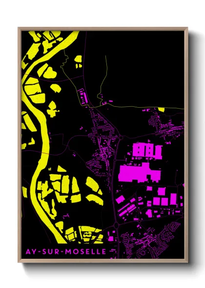 Une affiche de carte sur Ay-sur-Moselle