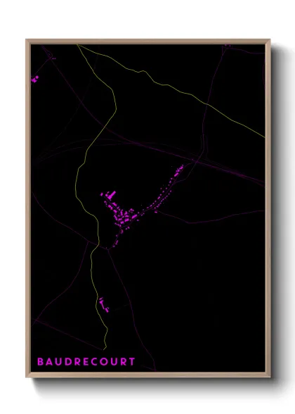 Une affiche de carte sur Baudrecourt