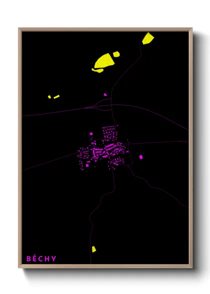 Une affiche de carte sur Béchy