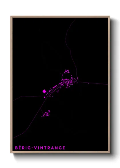 Une affiche de carte sur Bérig-Vintrange