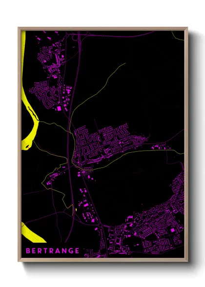 Une affiche de carte sur Bertrange