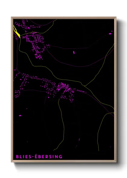 Une affiche de carte sur Blies-Ébersing