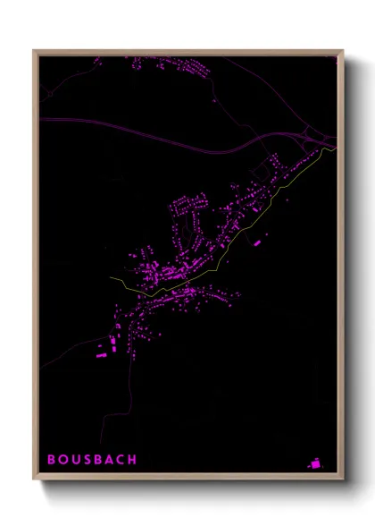 Une affiche de carte sur Bousbach