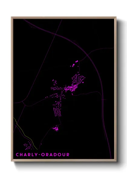 Une affiche de carte sur Charly-Oradour