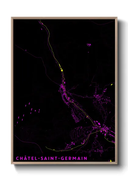 Une affiche de carte sur Châtel-Saint-Germain